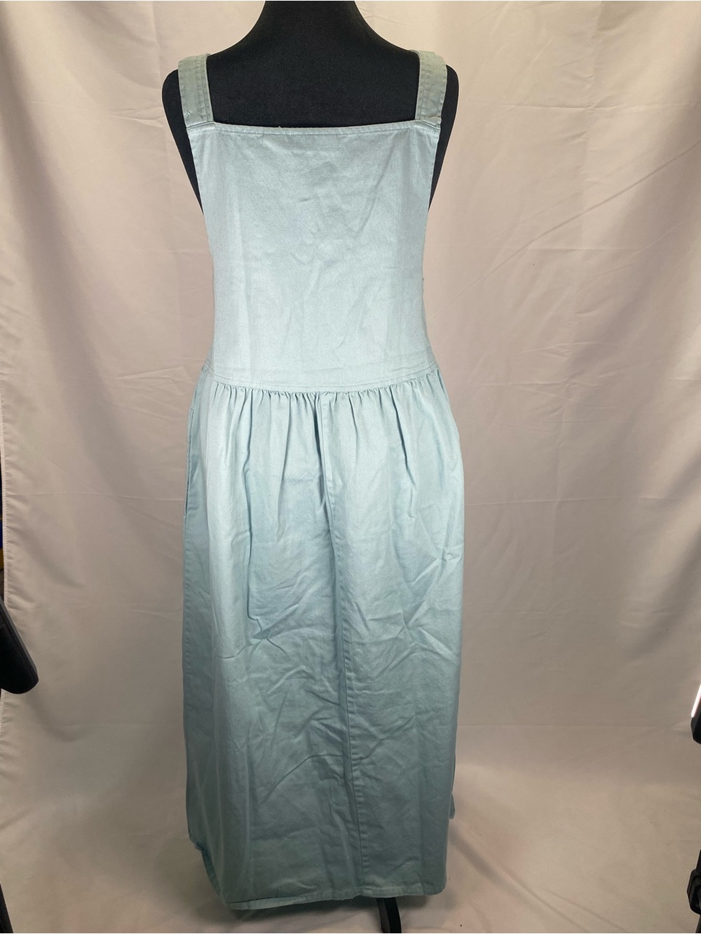 Sunbelt Light Blue Cotton Pinafore Midi Dress - Picture 4 of 10